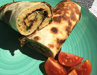 Kichererbsen Omelette Wrap